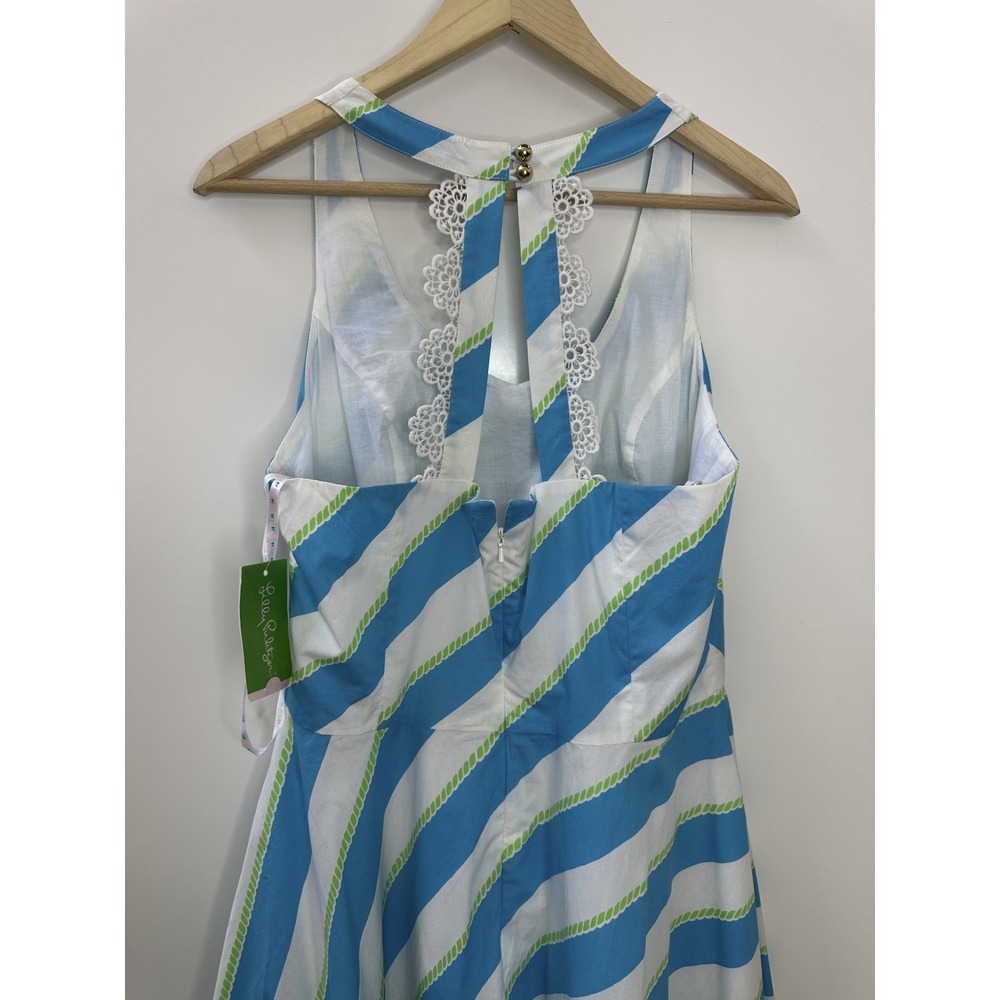 NEW Lilly Pulitzer Zo Dress Stripe Cotton Fit & Flare Size 10 Preppy Resortwear - Picture 10 of 13
